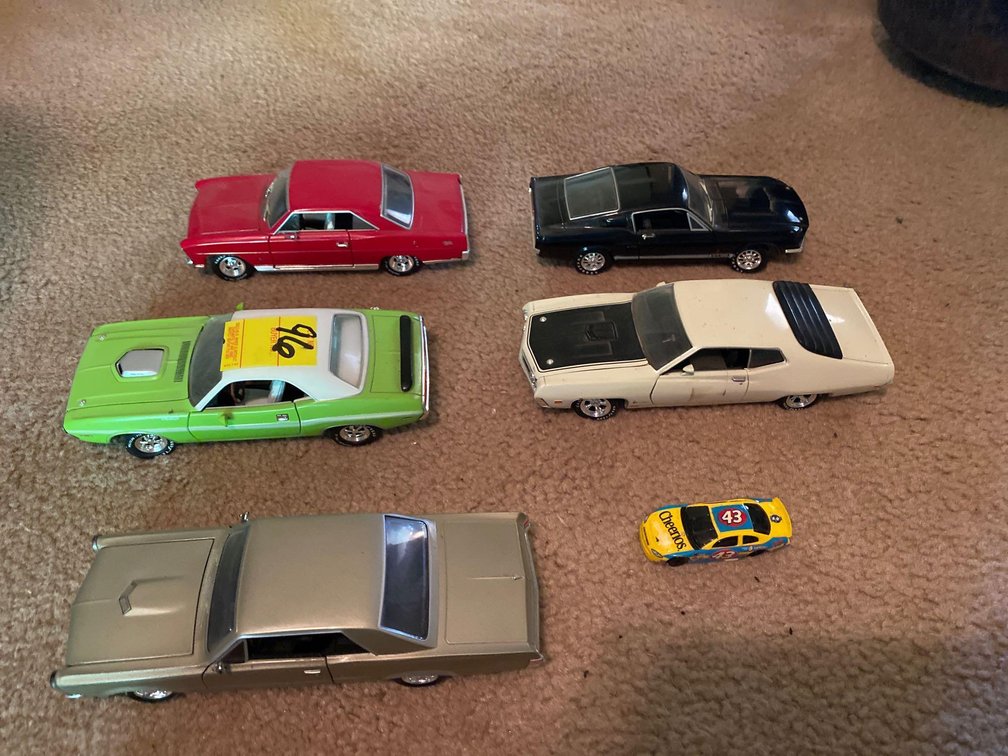 VARIOUS DIECAST CARS-CHEVY, CHALLENGER, TORINO