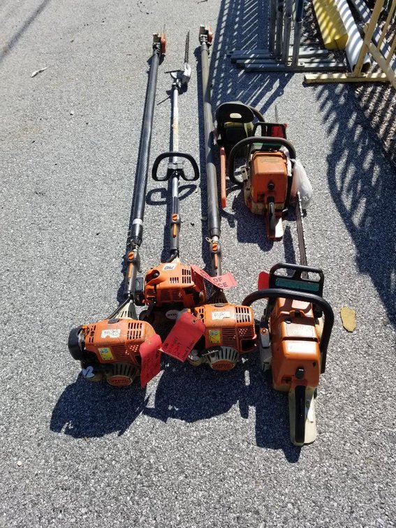 CHAIN SAWS, POLE SAW, HEDGE TRIMMERS