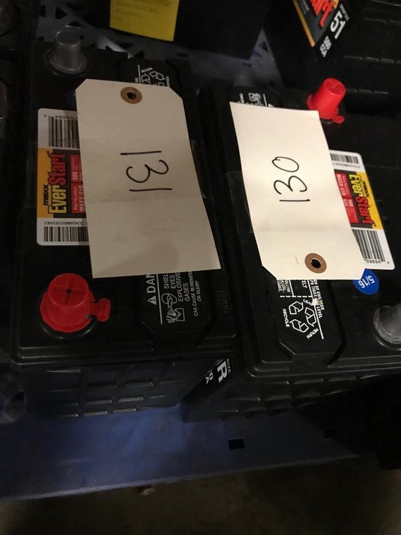 (6) Everstart Batteries (12 Volt)-goes thru 132