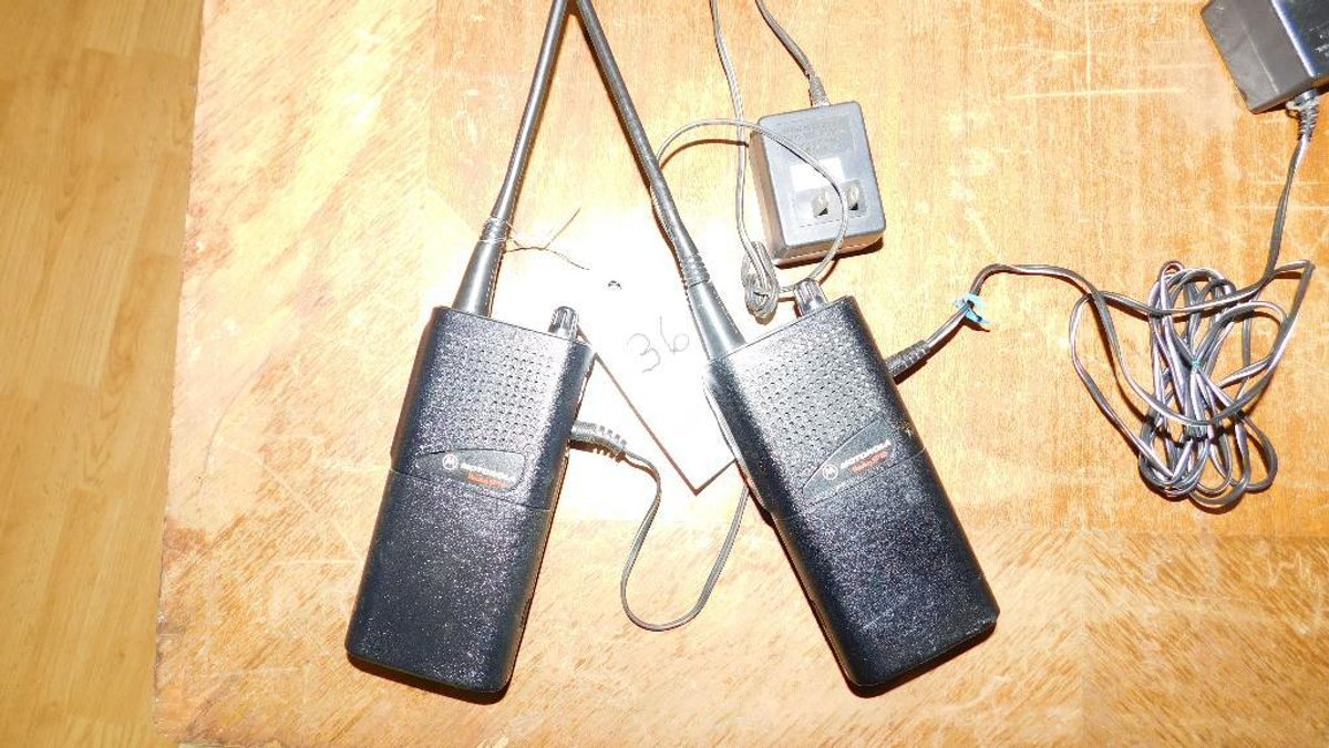 2 Motorola hand held radios w/chargers
