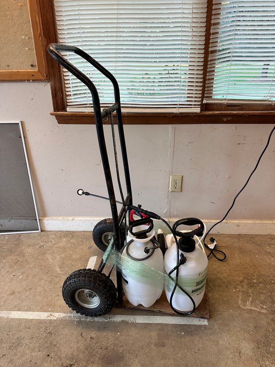 Hand Truck and 3 Sprayers