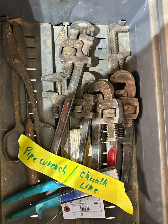 Pipe Wrenches and Chalk boxes