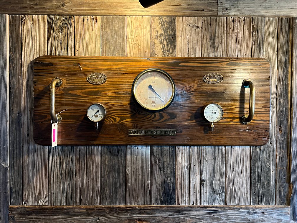 Gauge collage on wood