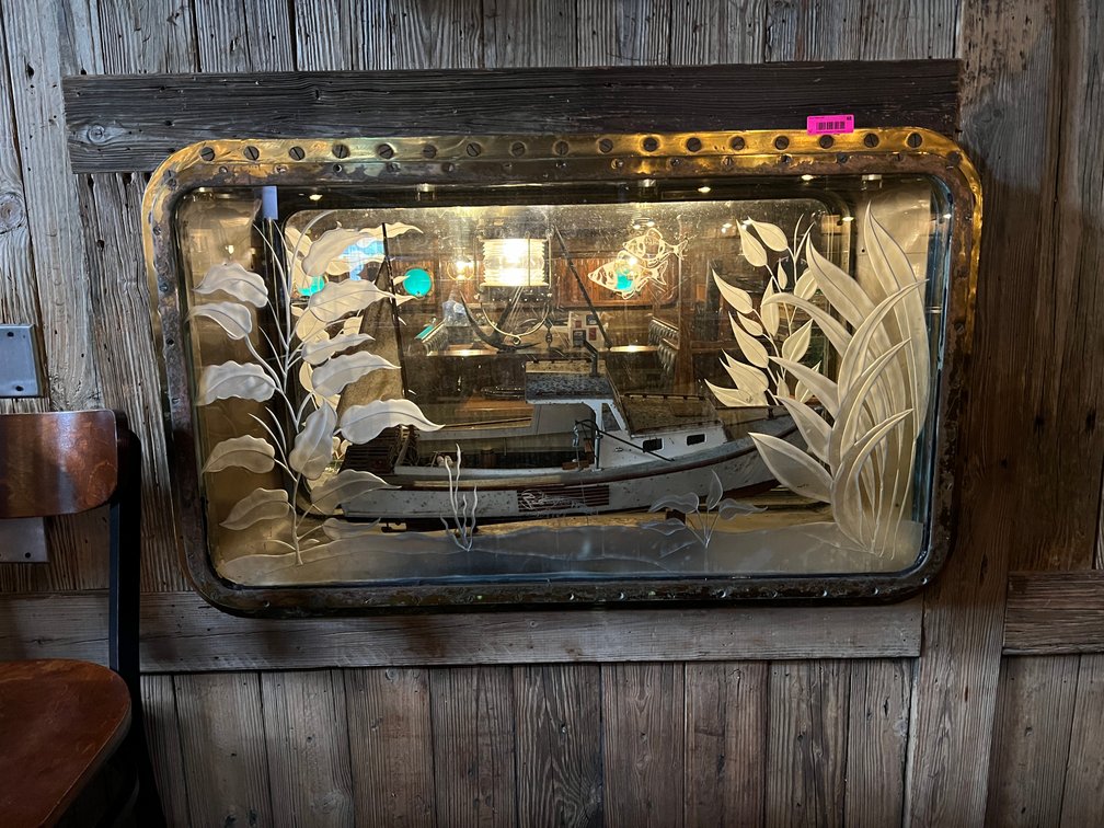 Rectangular etched glass porthole