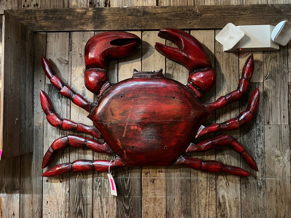 4' giant red crab wall decor