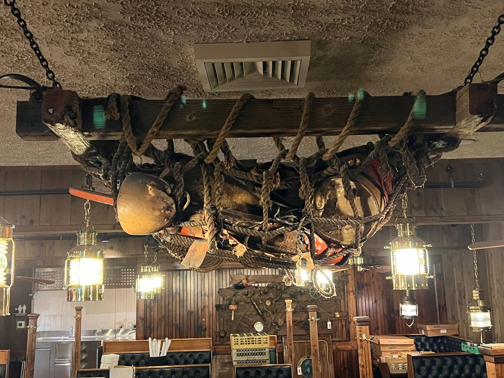 Antique Hanging ships storage & lamps