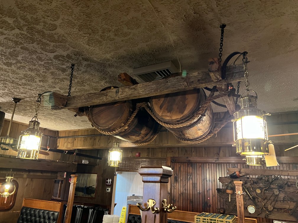 Antique Hanging ship barrel storage