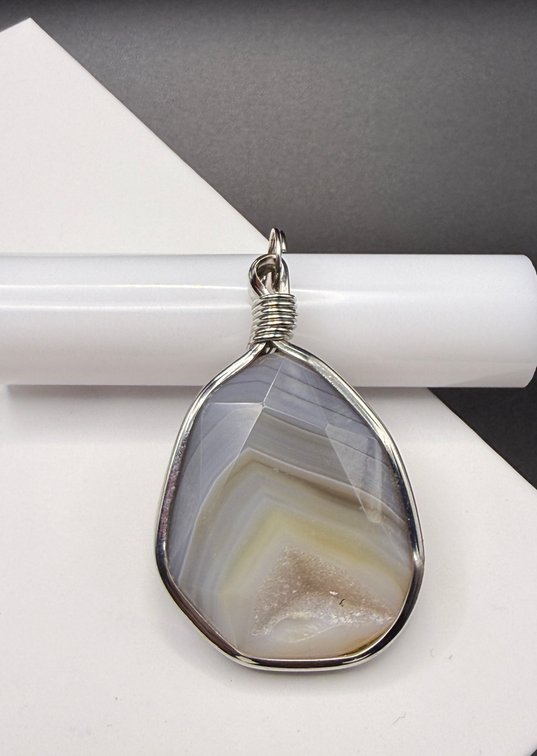 Stone pendant in sterling