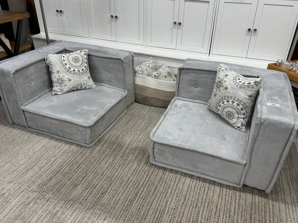 2 cushy childrens lounge chairs