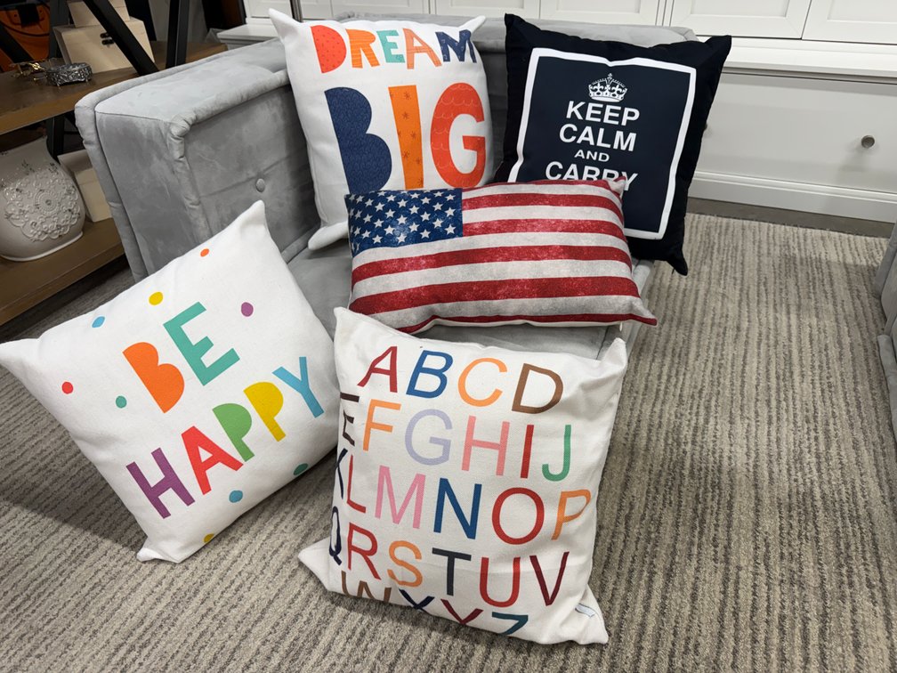 Positive affirmation pillows.