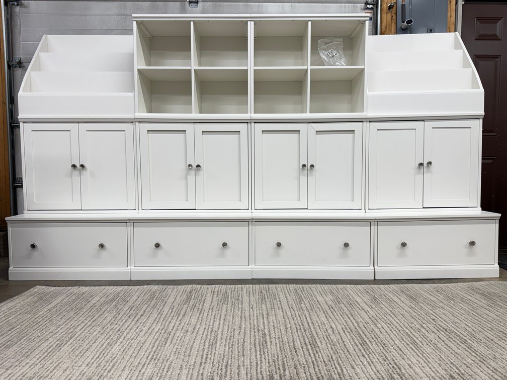 Williams-Sonoma modular wall storage unit.