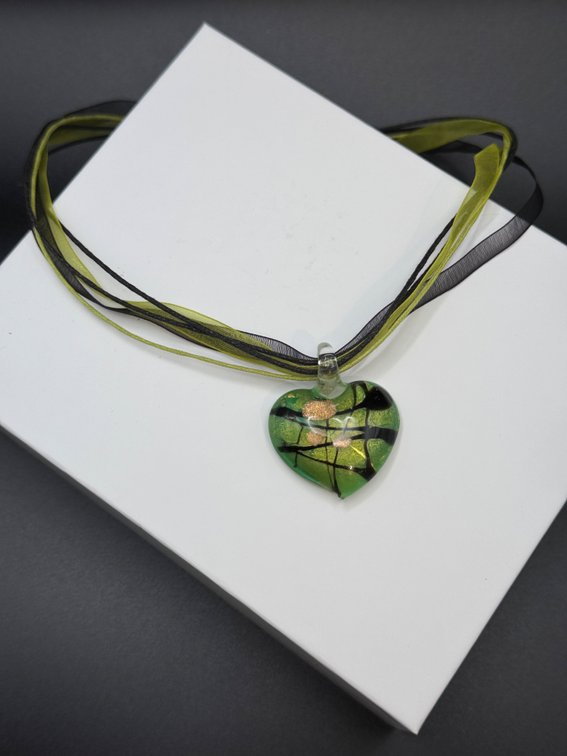 Glass heart necklace