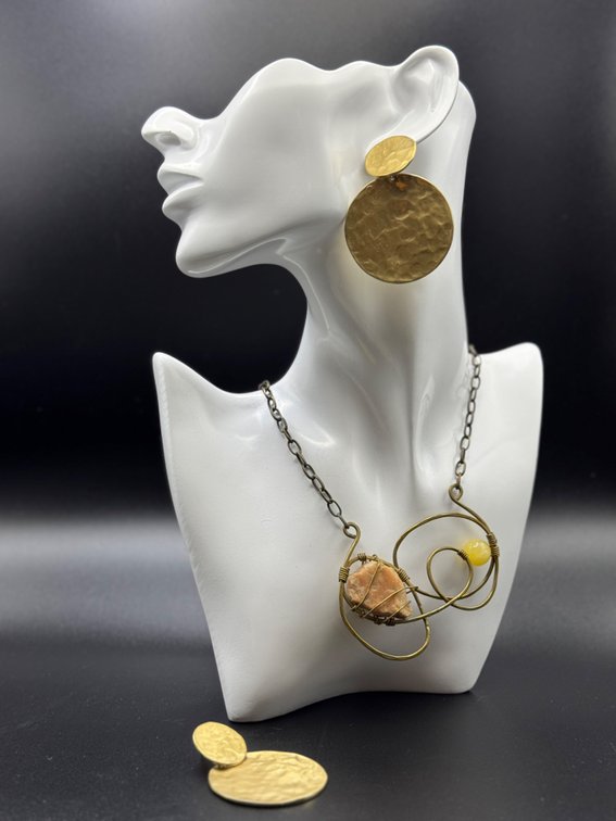 Earrings and necklace