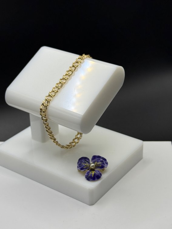 Krementz gold overlay bracelet & pin