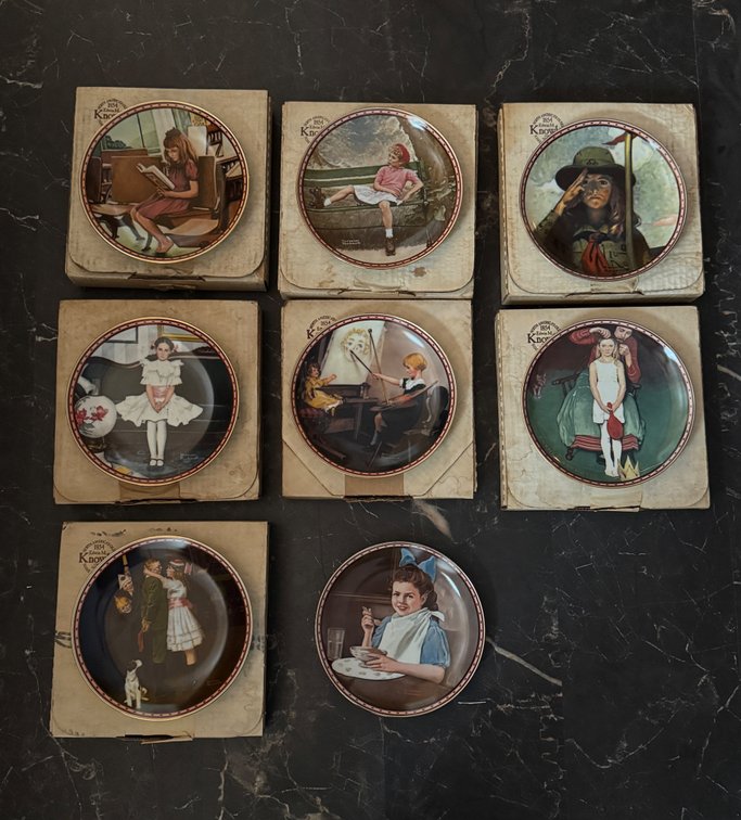 7 Norman Rockwell Plates