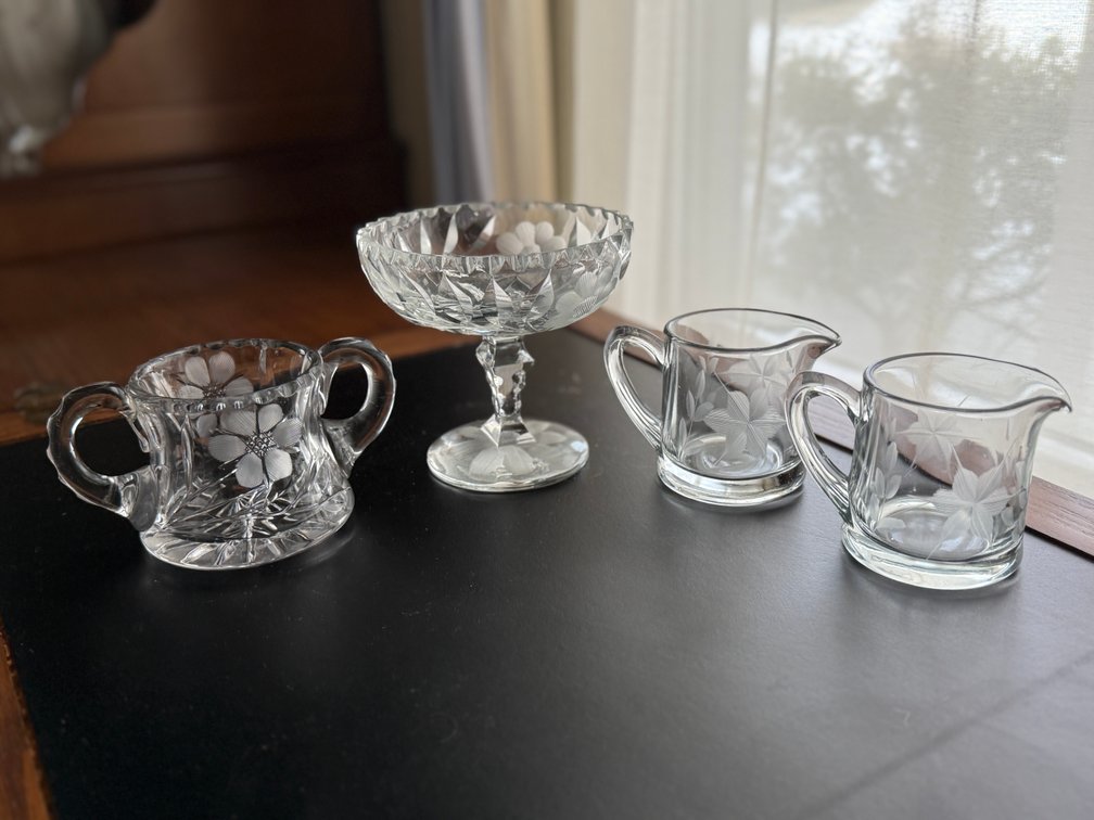 Vintage pressed glass set