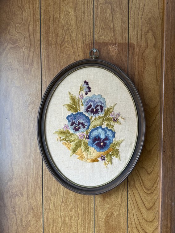 Vintage embroidery wall hanging