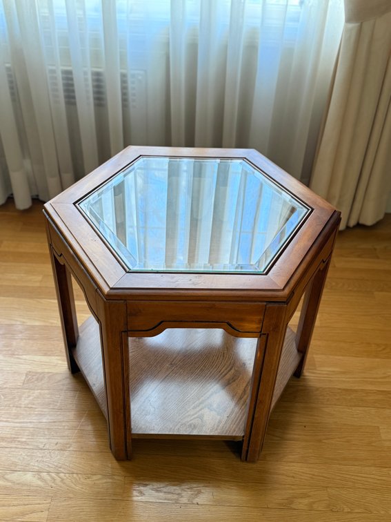 Vintage hexagonal side table