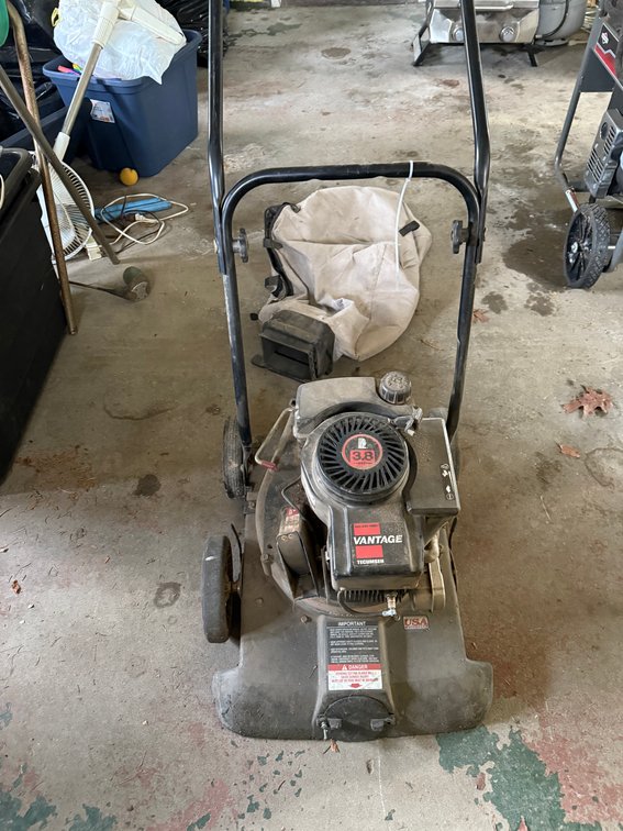 Lawn vacuum/shredder.