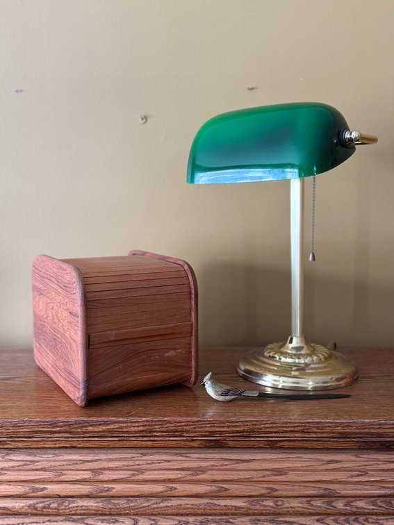 Green vintage desk lamp TESTED