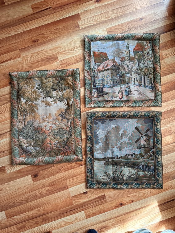 3 Vintage wall tapestries