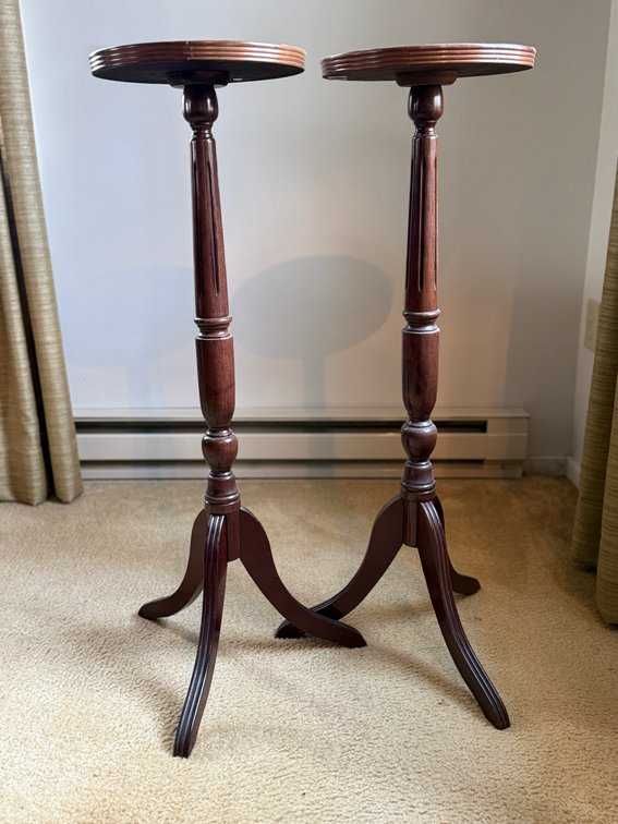 2 vintage plant stands