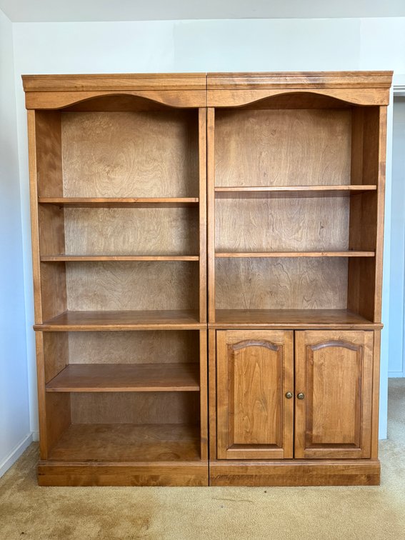 Wood double bookshelf