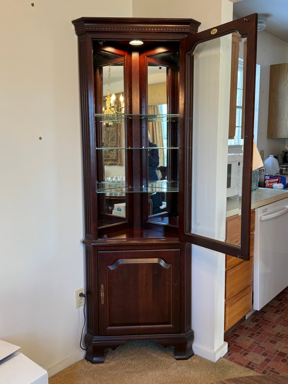 Lovely all wood corner cabinet
