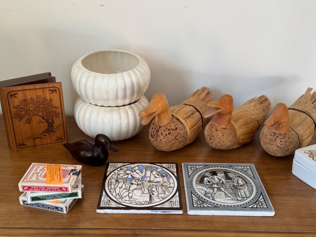 Ducks, cards & clock