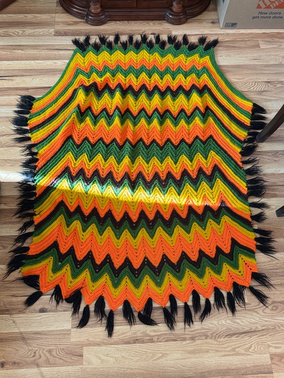 4 hand crocheted afghans
