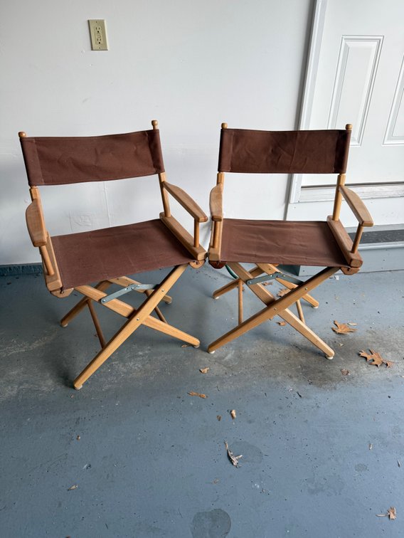 2 vintage directors chairs