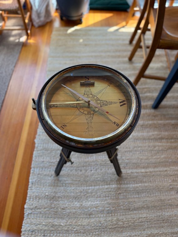 Vintage inspired compass side table