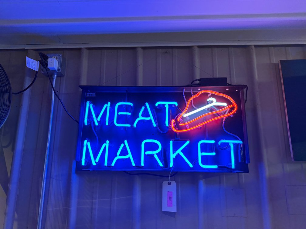 Meat market neon sign, TESTED