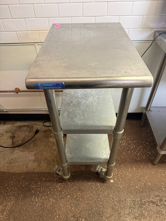 15" space saver stainless table