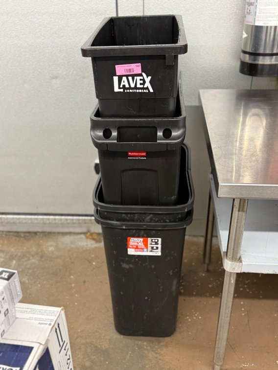 4 slim jim waste cans
