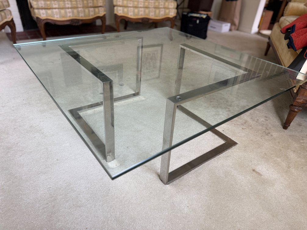 Postmodern glass coffee table