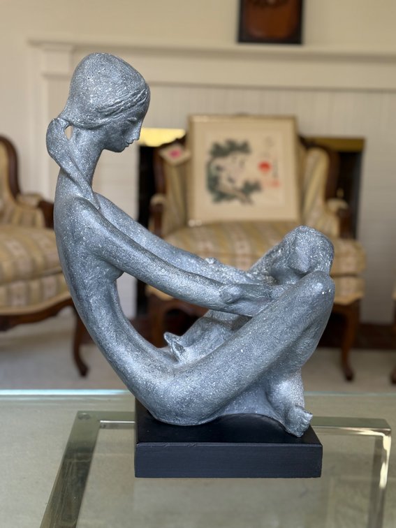 Vintage mother & child sculpture