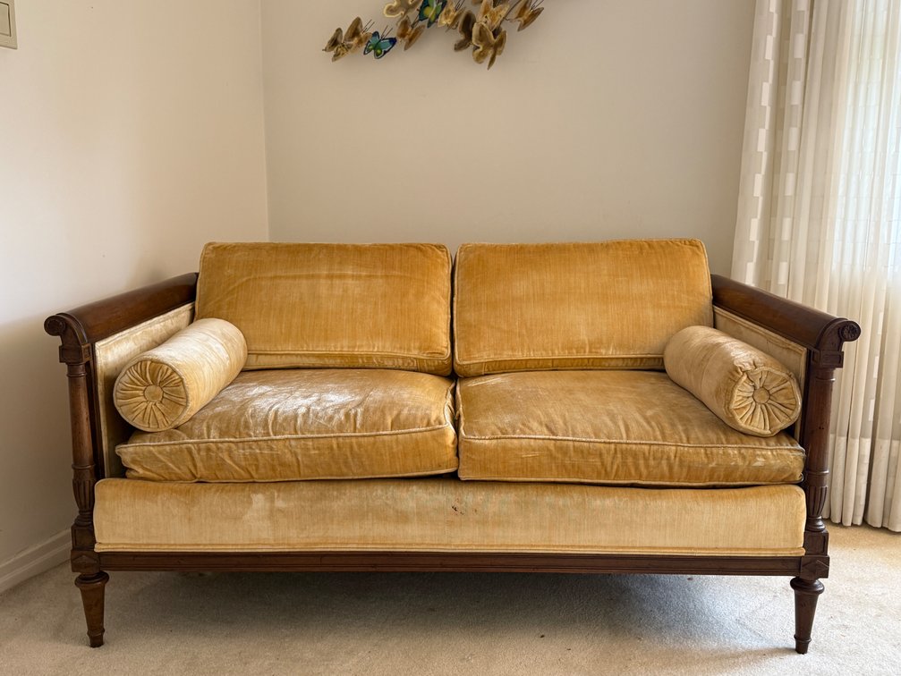 MCM gold loveseat