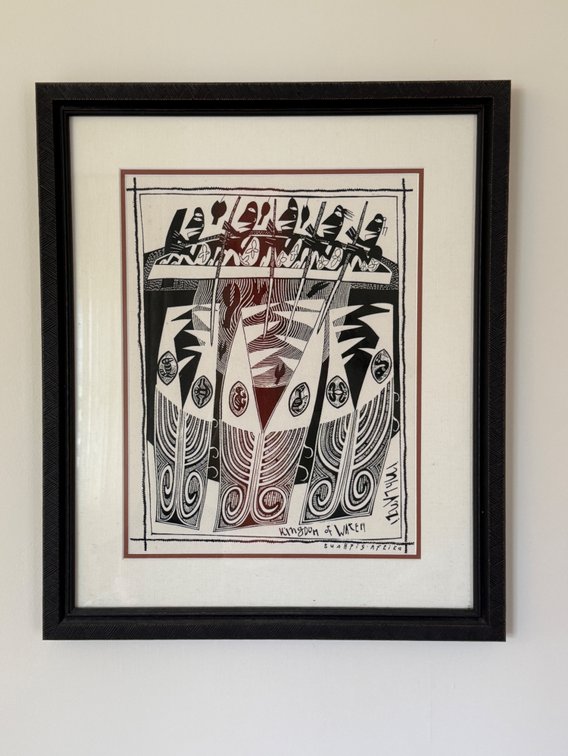 'Kingdom of water' print on linen