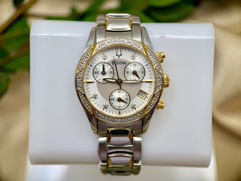 Bulova diamond accent ladies watch