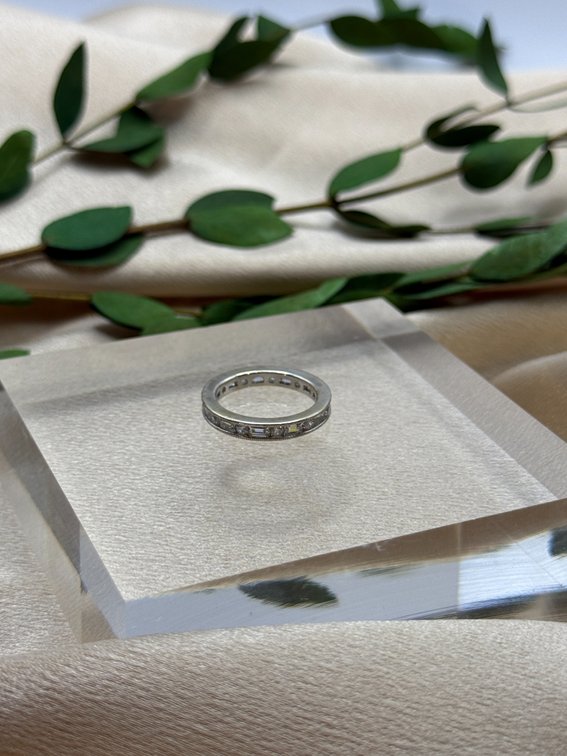 Sterling silver CZ eternity ring.