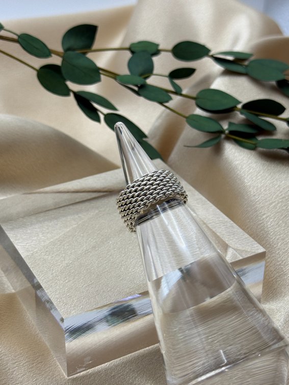 Tiffany & Co. sterling silver mesh ring