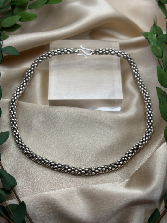19” sterling silver rope style necklace