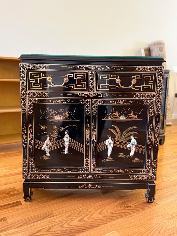 Chinese black lacquer cabinet