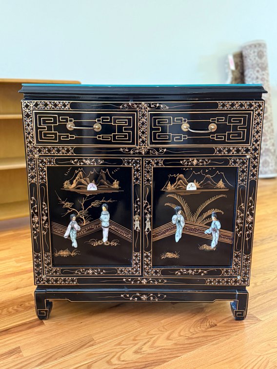 Chinese black lacquer cabinet