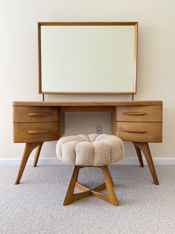Heywood-Wakefield vanity & stool