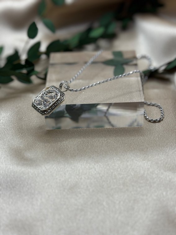 Sterling & marcasite pendant