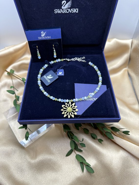 Swarovski Eternal Flower Daisy Necklace & Earring Set
