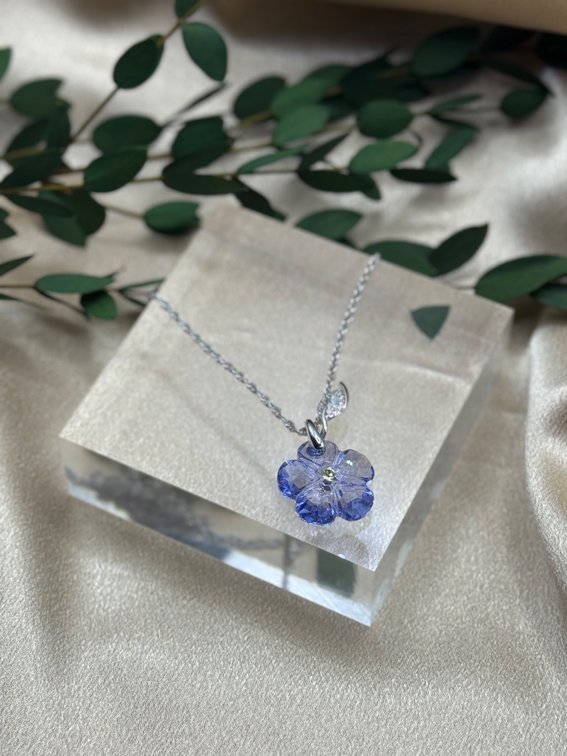 Swarovski Blue Forget-Me-Not Pendant Necklace