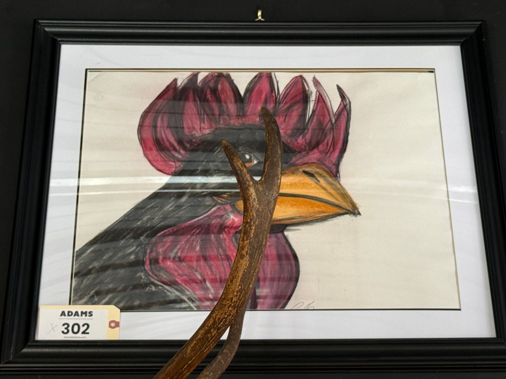 Rooster in charcoal